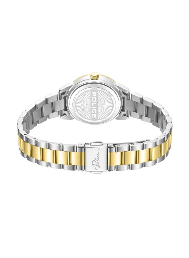 POLICE Silver/Gold Women's Miona Green Dial Stainless Steel Bracelet Analog Watch for Women, 30mm for Women | Best Price UAE